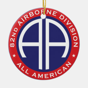 82:a Airborne Division All American Avslappnad Pat Julgransprydnad Keramik