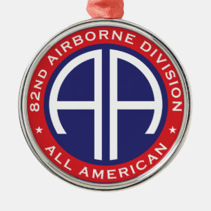 82:a Airborne Division All American Avslappnad Pat Julgransprydnad Metall