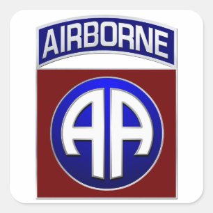 82:a Airborne Division All American Combat Patch Fyrkantigt Klistermärke