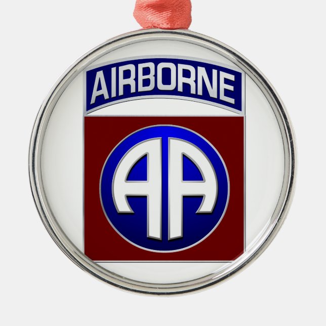 82:a Airborne Division All American Combat Patch Julgransprydnad Metall (Framsidan)