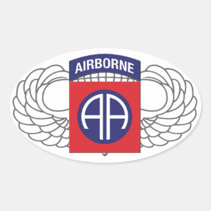 82:a Airborne Division ’All American’ Ovalt Klistermärke