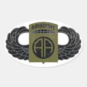 82:a Airborne Division ’All American’ - SUBDUED Ovalt Klistermärke