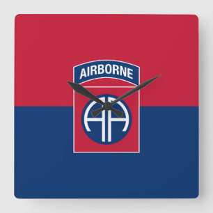 82:a Airborne Division Flagga Military Veteran Fyrkantig Klocka