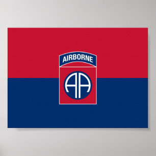 82:a Airborne Division Flagga Military Veteran Poster