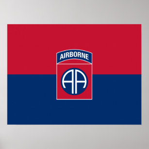 82:a Airborne Division Flagga Military Veteran Poster