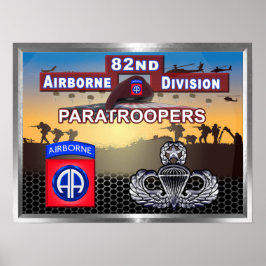 82:a Airborne Division Jumpmaster Paratrooper Poster