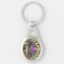 82:a AIrborne Division Mamma Ovalt Silverfärgad Nyckelring