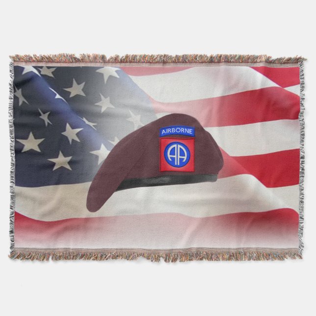 82:a Airborne Division Paratrooper Beret Filt (Framsidan)