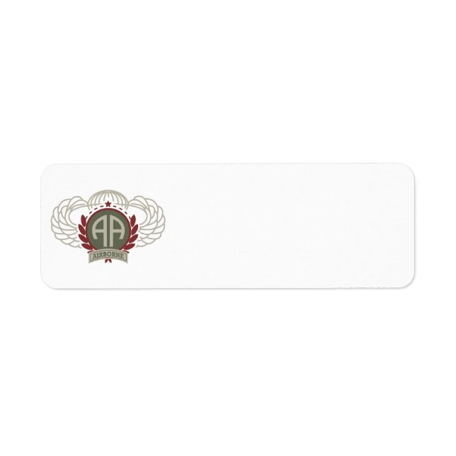 82:a Airborne Division Returadress Etikett (Framsidan)