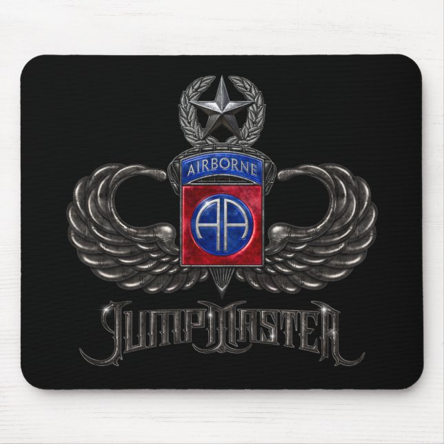 82:a Airborne Jumpmaster Black Mousepad Musmatta (Framsidan)