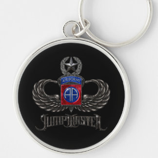 82:a Airborne Jumpmaster Rund Silverfärgad Nyckelring