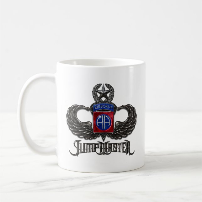 82:a Airborne Jumpmaster White Coffee Mugg (Vänster)