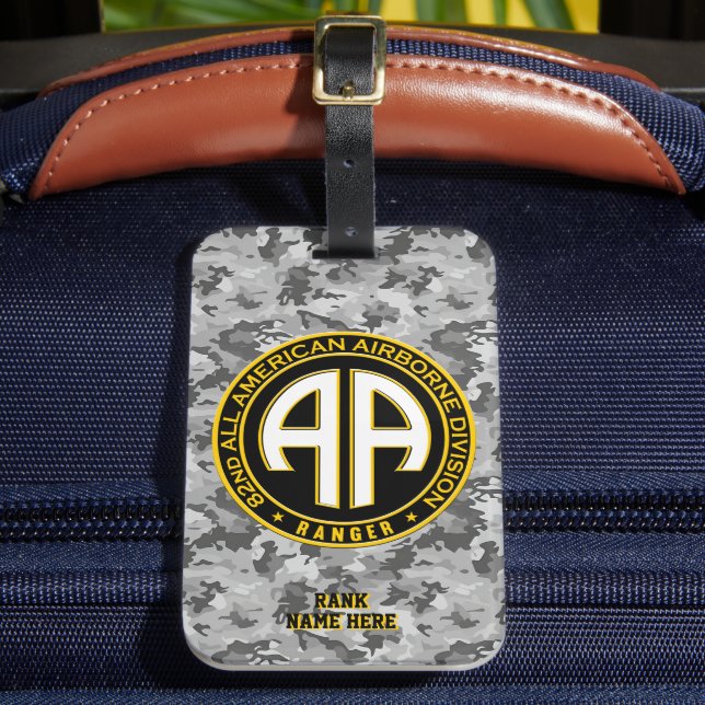 82:a alla amerikanska flygburna Skogsvaktare som k Bagagebricka (Framsida Insitu 2)