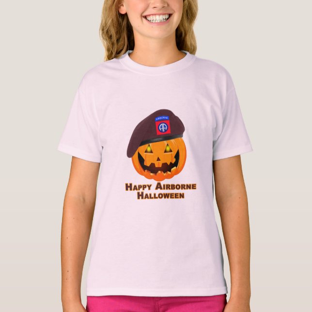 82:a flygburen division - Lycklig Airborne Hallowe T Shirt (Framsida)
