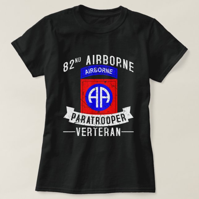 82:a flygburna divisionen Paratrooper Army Veteran T Shirt (Design framsida)