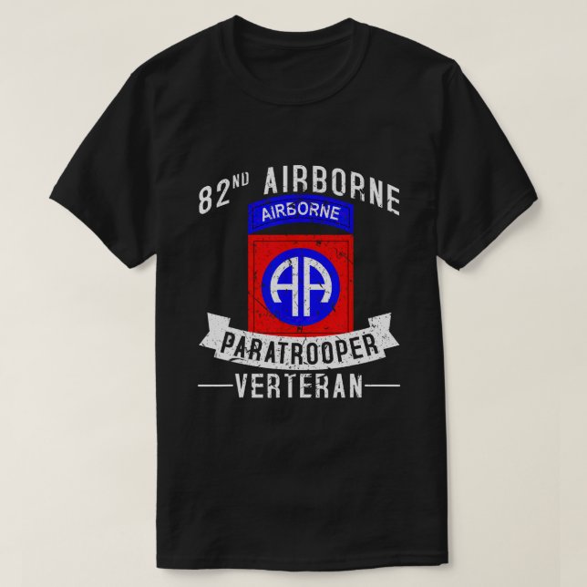 82:a flygburna divisionen Paratrooper Army Veteran T Shirt (Design framsida)