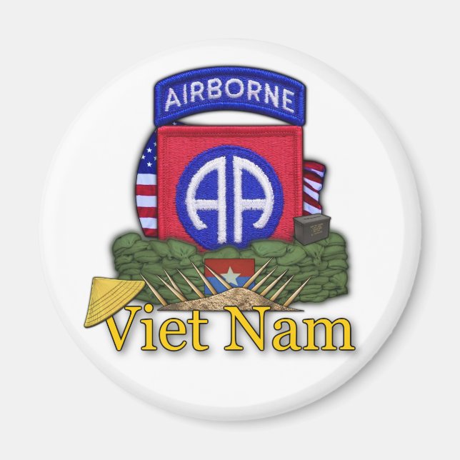 82:a flygburna divisionen Vietnam vc rvn vets Magn Magnet (Framsidan)