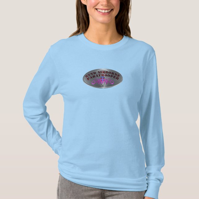 82:a flygburna Paratrooper Mamma! T Shirt (Framsida)