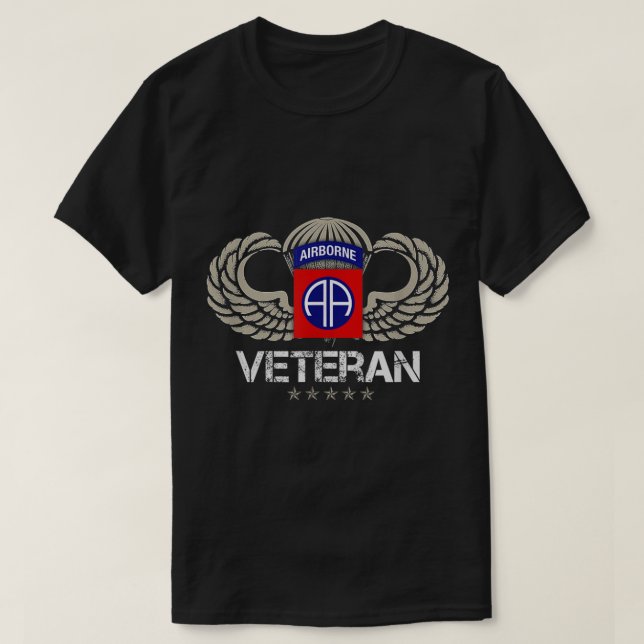 82:a flygburna Paratrooper Veteran T Shirt (Design framsida)