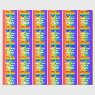 82:a födelsedag: färgfull, Roligt Rainbow Mönster Presentpapper