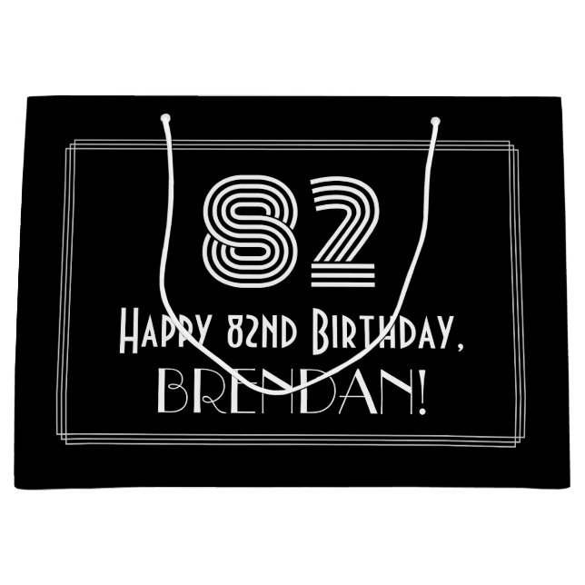 82:a födelsedagen - Art Deco Inspired Titta "82" o (Framsidan)