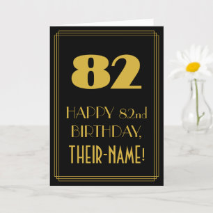 82:a födelsedagen - Art Deco Inspired Titta "82" o Kort