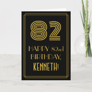 82:a födelsedagen: Art Deco Inspired Titta "82" oc Kort