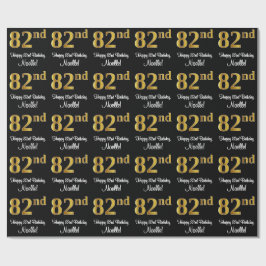 82:a födelsedagen: Elegant Luxurious Faux Guld Tit Presentpapper