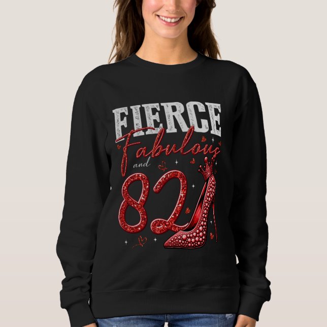 82:a födelsedagen: Fierce Fabulous och 82 års Gamm T Shirt (Framsida)