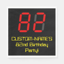 82:a födelsedagen: Red Digital Clock Stil "82" + N Pappersservett
