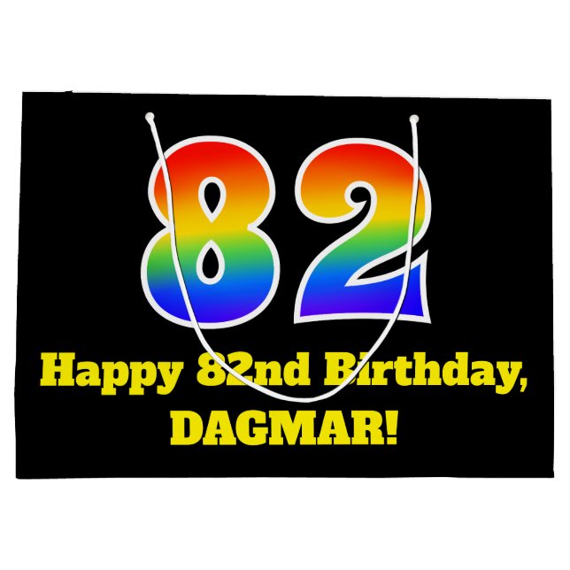 82:a födelsedagen ~ Roligt, färgstark, vibrant, re (Baksidan)