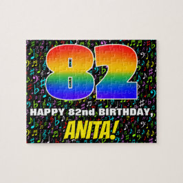 82:a födelsedagen - Roligt, färgstarka musiksymbol Pussel