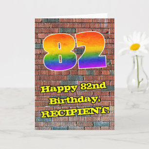 82:a födelsedagen: Roligt Graffiti-Inspired Rainbo Kort