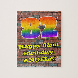 82:a födelsedagen: Roligt Graffiti-Inspired Rainbo Pussel