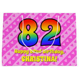 82:a födelsedagen: Rosa Rand & Hearts, regnbåge nr