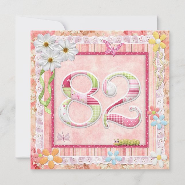 82:a födelsedagsfestens skrotning av stil inbjudningar (Framsida)