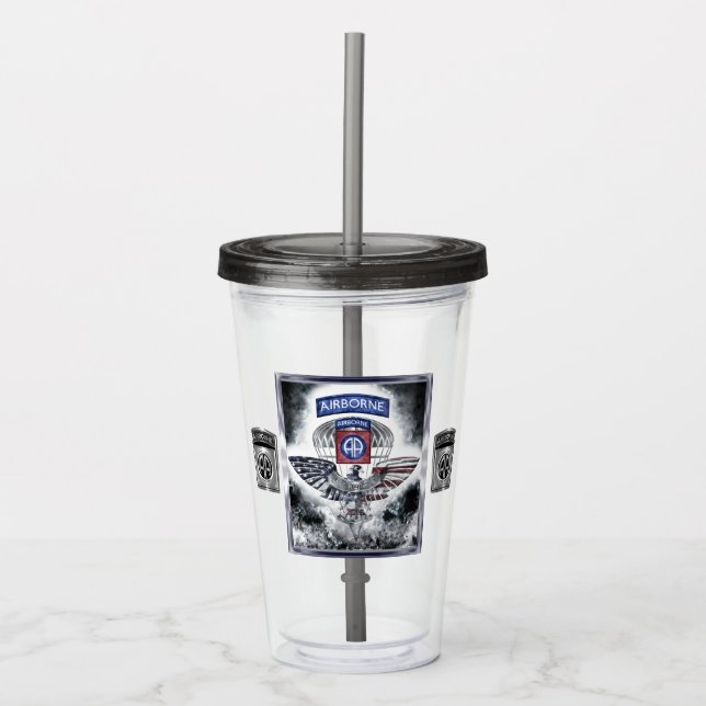 82:a luftburna divisionens explosiva ramdesign take away mugg (Framsida)