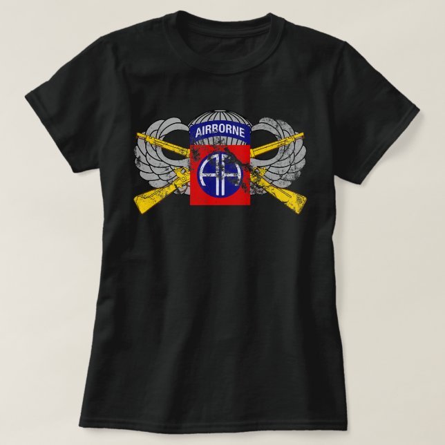 82:a luftburna infanterier och parachutist Vinge T Shirt (Design framsida)