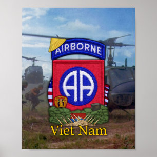 82:a utskrift av patch för luftburet division Viet Poster