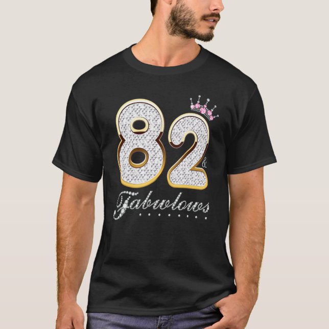 82 & Fabulous 82 Years Old 82th Birthday Diamond C T Shirt (Framsida)