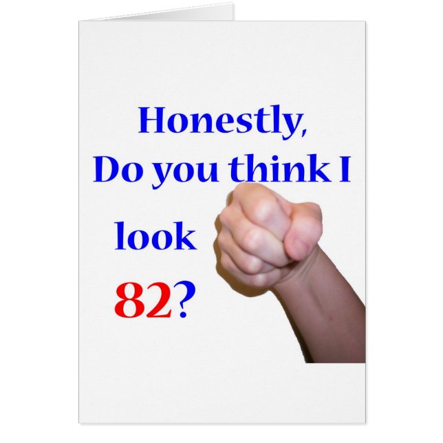 82 Ser jag 82? Hälsningskort (Framsidan)