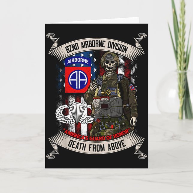 82nd Airborne Di Fallskärmsjägare Fort Bragg Falls Kort (Framsida)