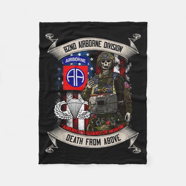 82nd Airborne Division Fallskärmsjägare Fort Bragg Fleecefilt (Framsidan)