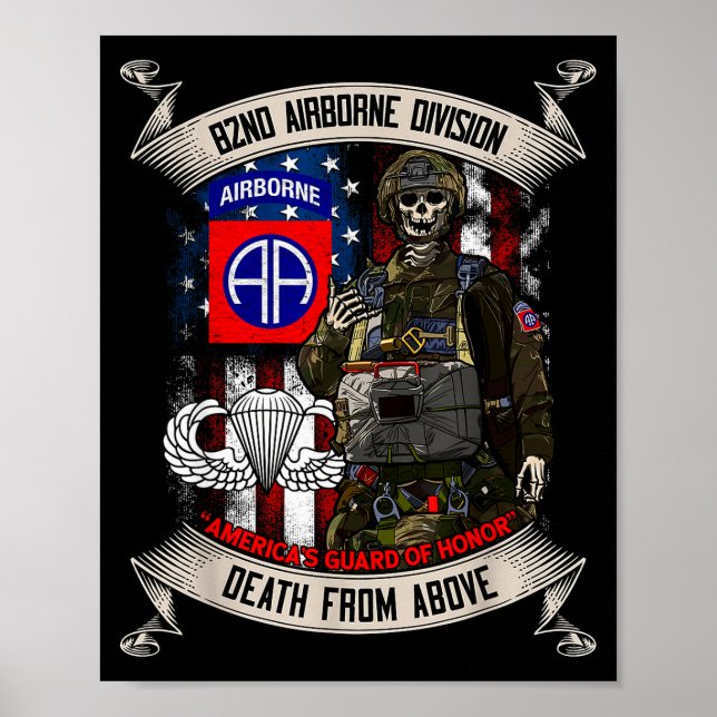 82nd Airborne Division Fallskärmsjägare Fort Bragg Poster (Framsidan)