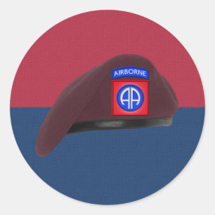 82nd Airborne Divisions ikoniska beretthatt Runt Klistermärke
