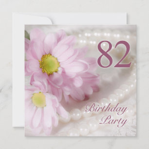 82nd Födelsedagsfest inbjudan med daisy