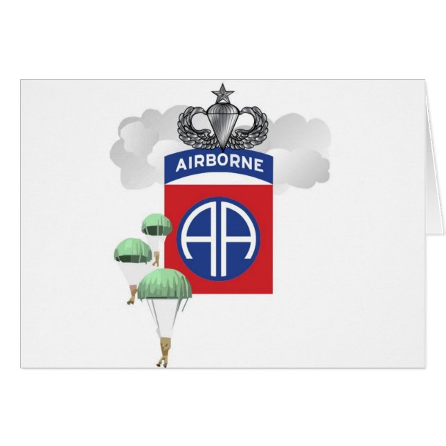 82nd Luftburet fallskärmsjägare, hög hoppvingar Hälsningskort (Framsidan Horizontal)