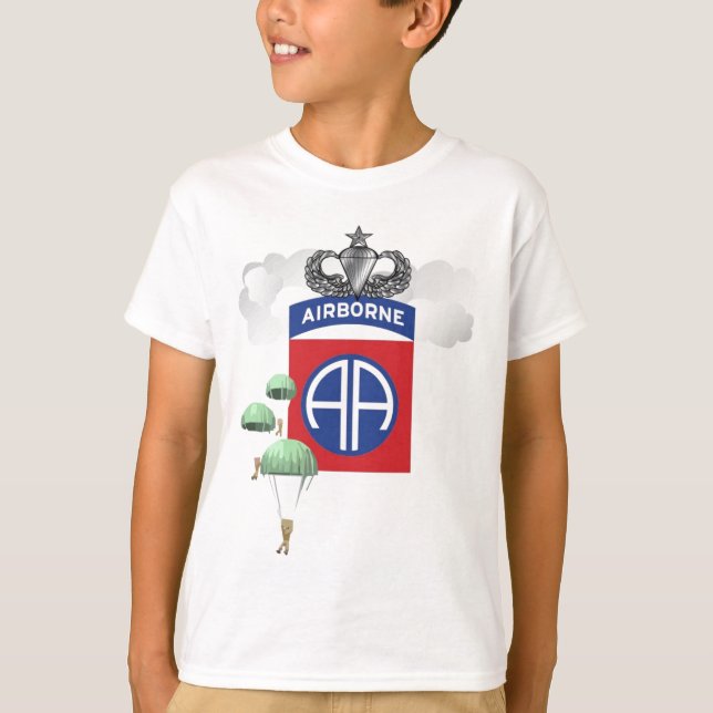 82nd Luftburet fallskärmsjägare, hög hoppvingar Tee (Framsida)