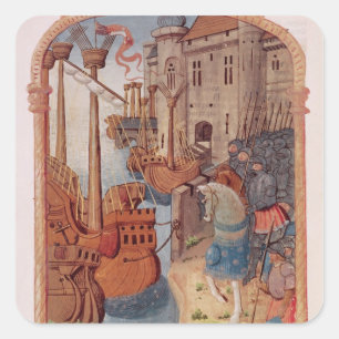 8378 Velin 745 riddare f.1 på hästryggen, c.1350 Fyrkantigt Klistermärke