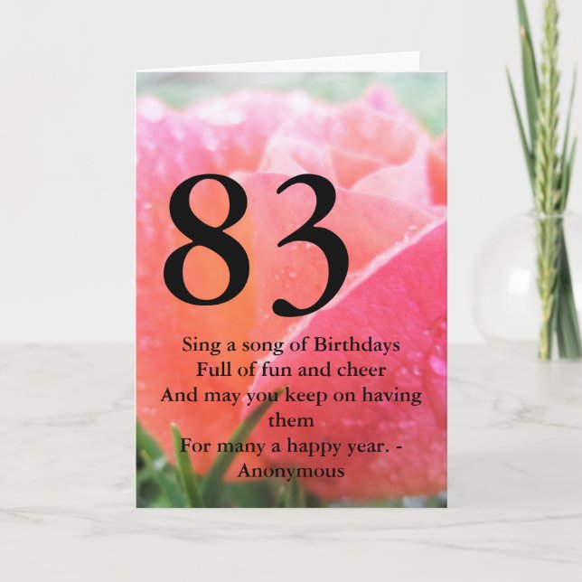 83-årsdag kort (Framsida)